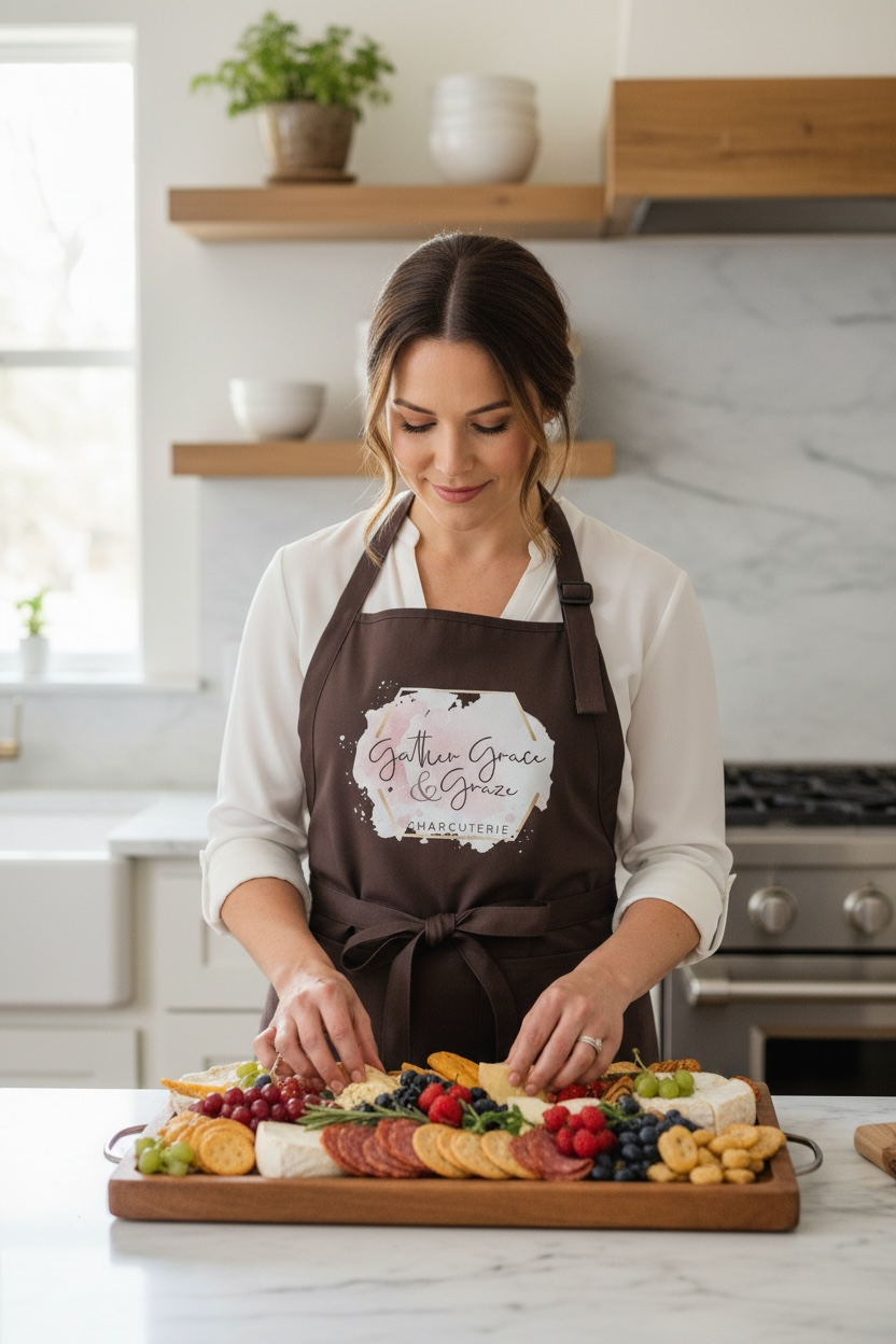 Custom Logo Full-Length Apron with Pockets