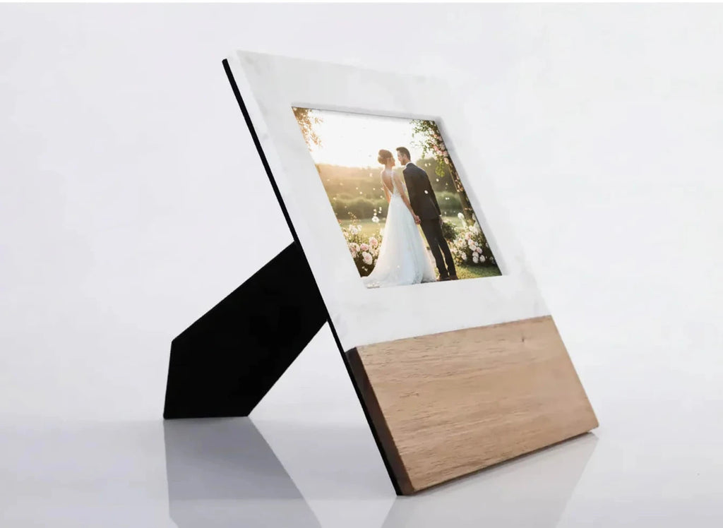 Personalized Marble & Wood 5x7 Picture Frame