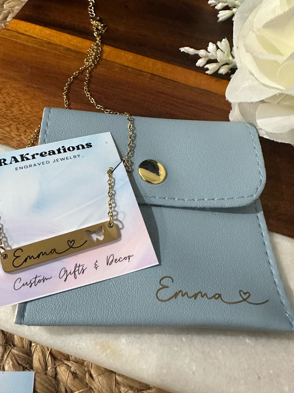 Personalized Name Bar Necklace – Custom Engraved | Anti-Tarnish, Hypoallergenic Jewelry