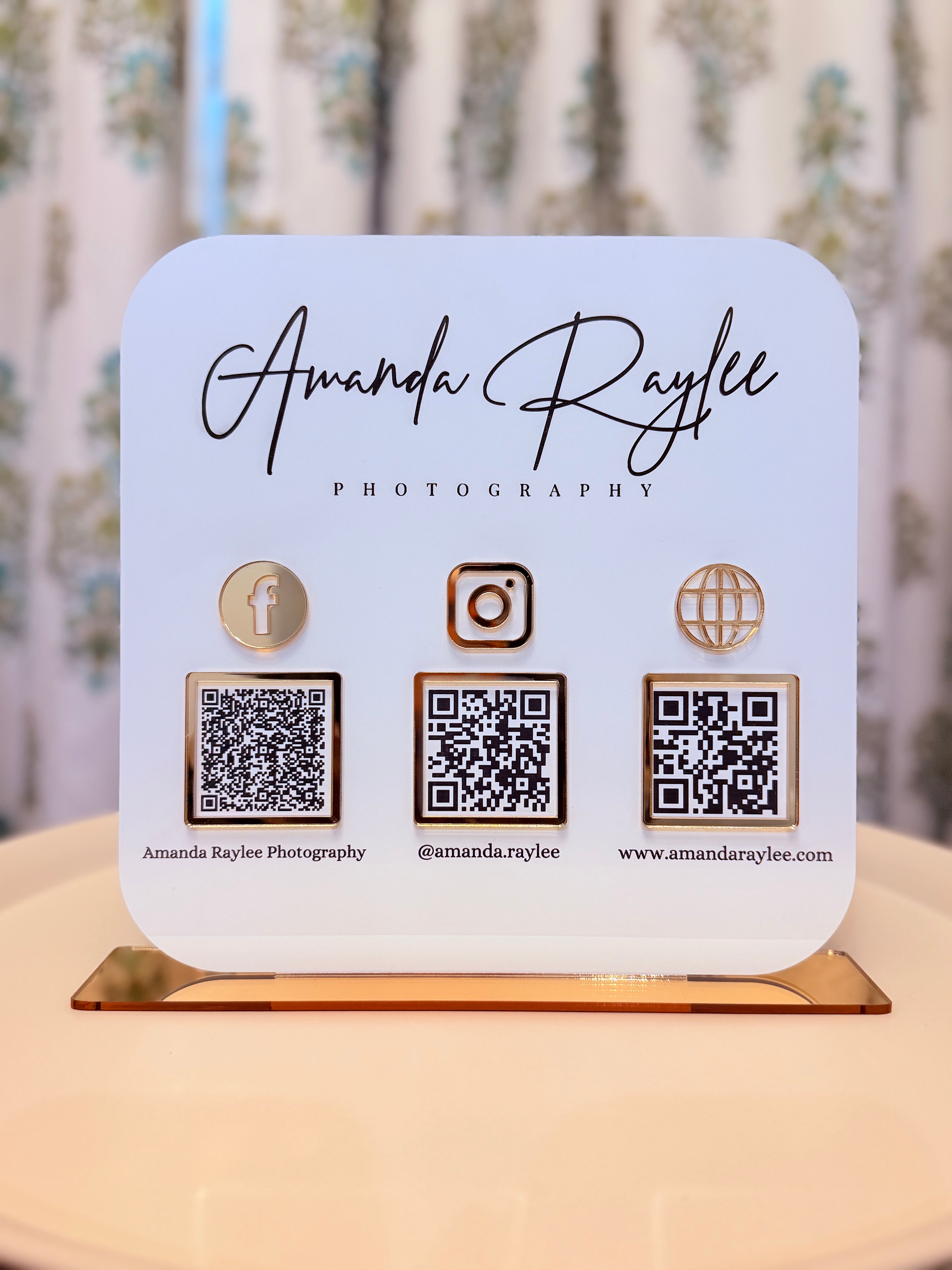 Custom QR Code Sign for Business | Social Media Scan Sign | Acrylic QR Display | Instagram, Facebook, Website Sign | Custom Branding