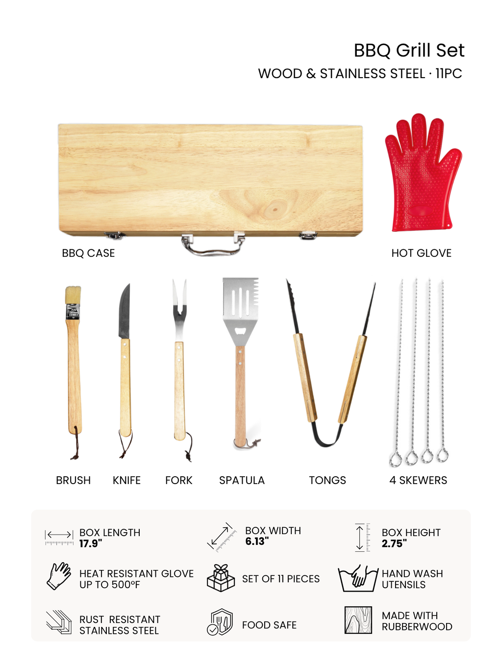 Personalized BBQ Grill Set – Father’s Day Gift