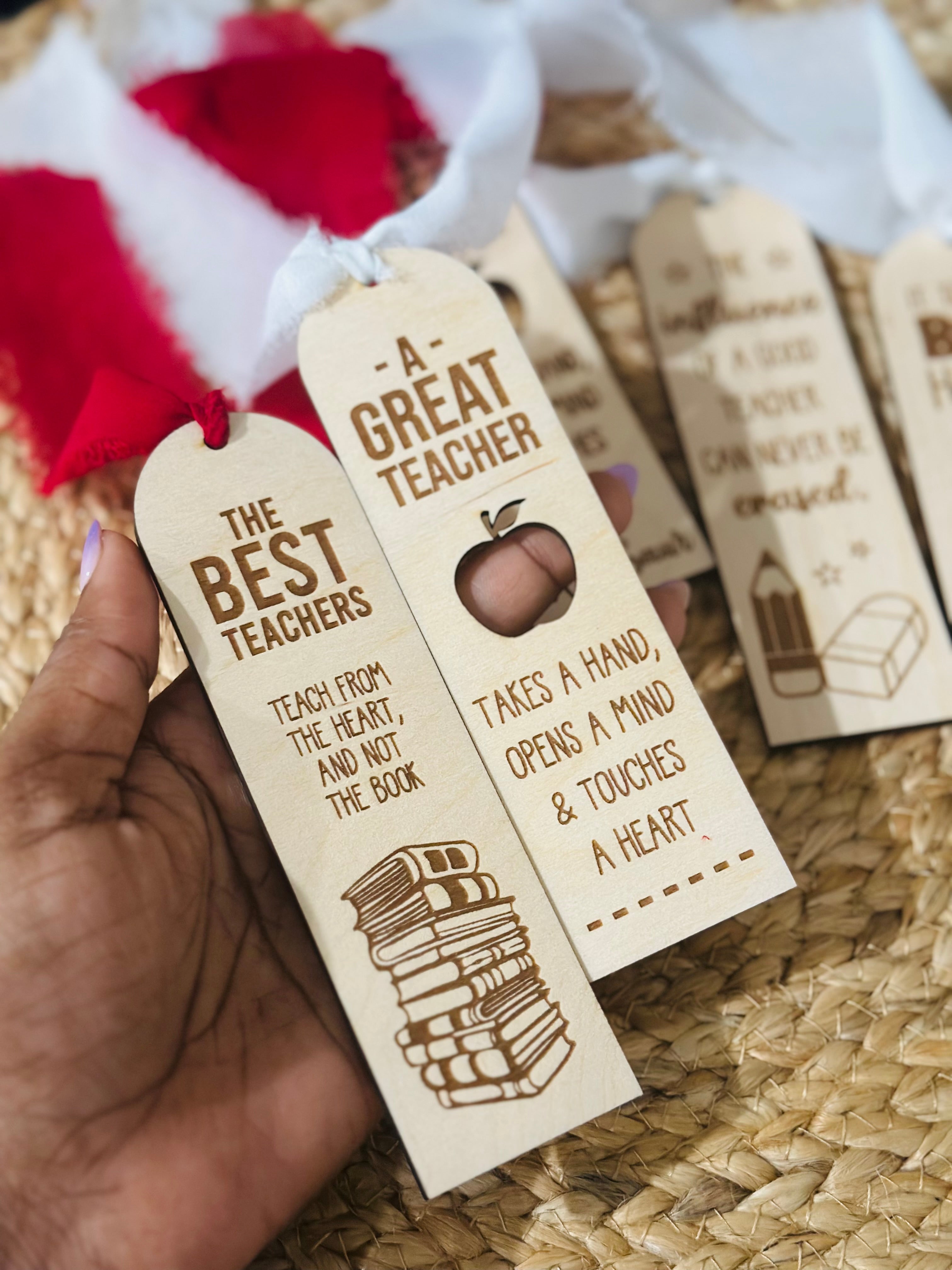 Personalized Wooden Teacher Bookmarks – Teacher Gift