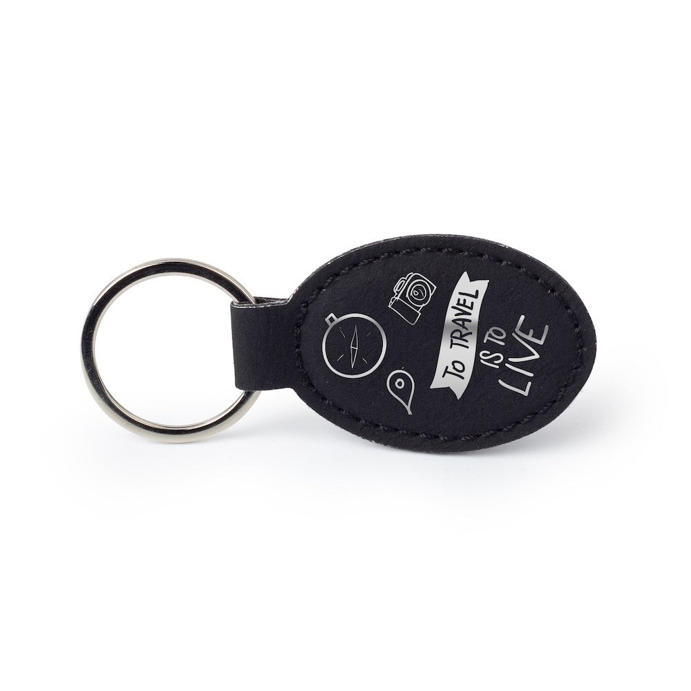 Custom Engraved Leather Keychain – Monogram, Logo, or Name