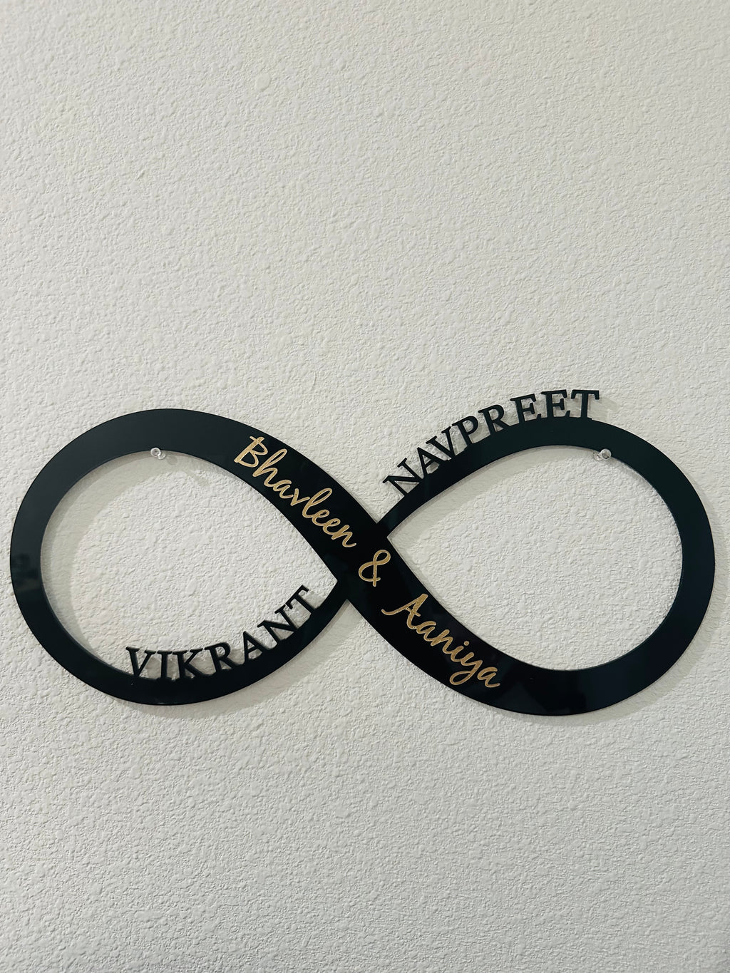 Custom Infinity Family Name Sign Acrylic/Wood