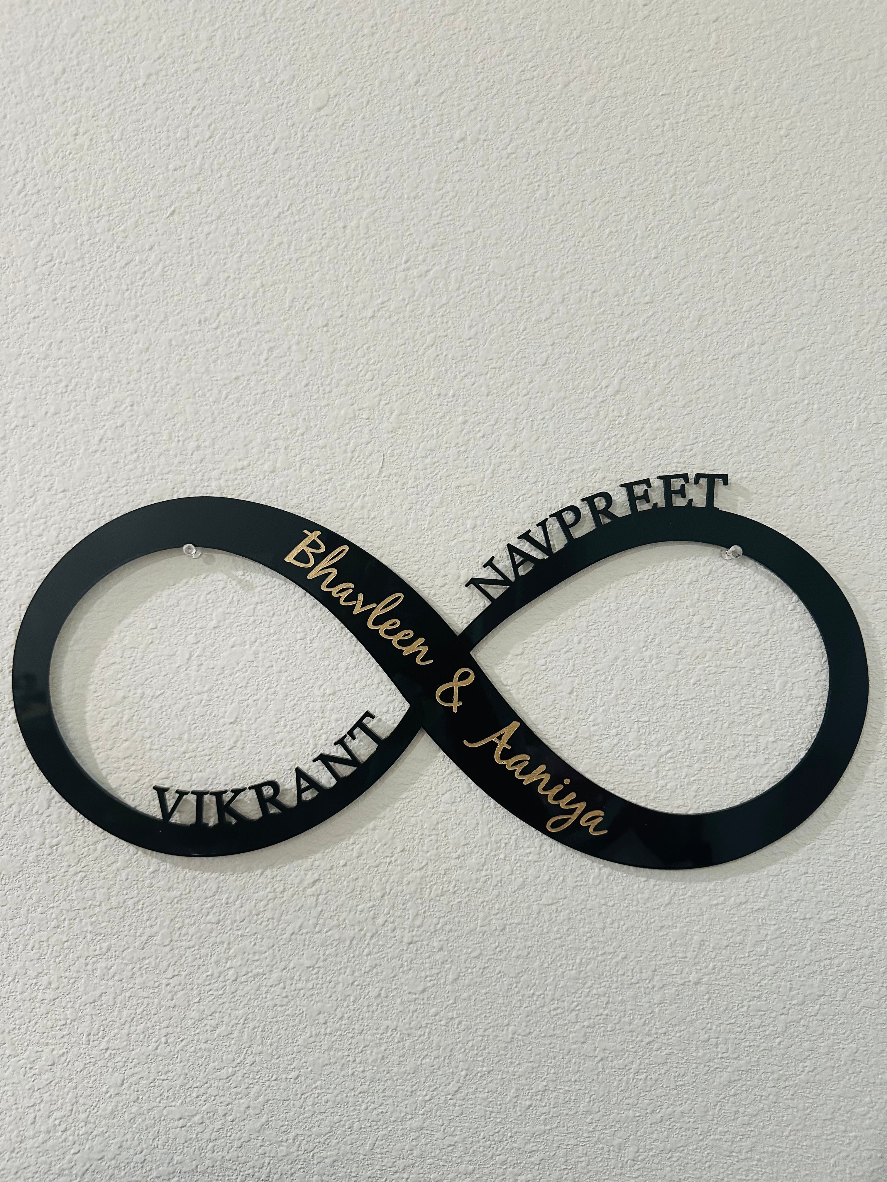 Custom Infinity Family Name Sign Acrylic/Wood