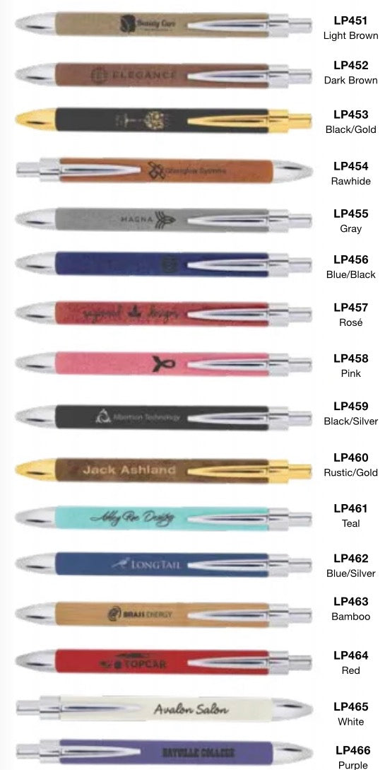 Personalized Leatherette Engraved Pen – Custom Name or Logo Pen, Corporate Gift, Business Giveaway