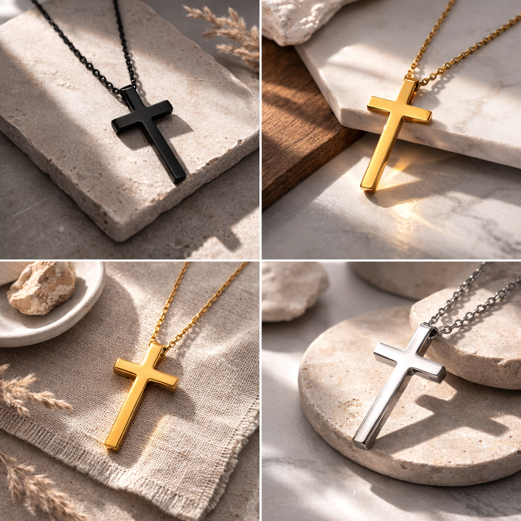 Custom Engraved Cross Necklace – Personalized Christian Jewelry Gift for Him or Her