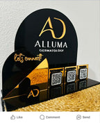 Custom Business QR Code Display Sign with Business card Holder