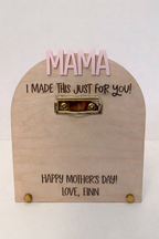 Personalized Mother’s Day Clipboard Sign | Custom Grandma Gift | Kids Artwork Display Board | Engraved Wood + Acrylic Name Sign
