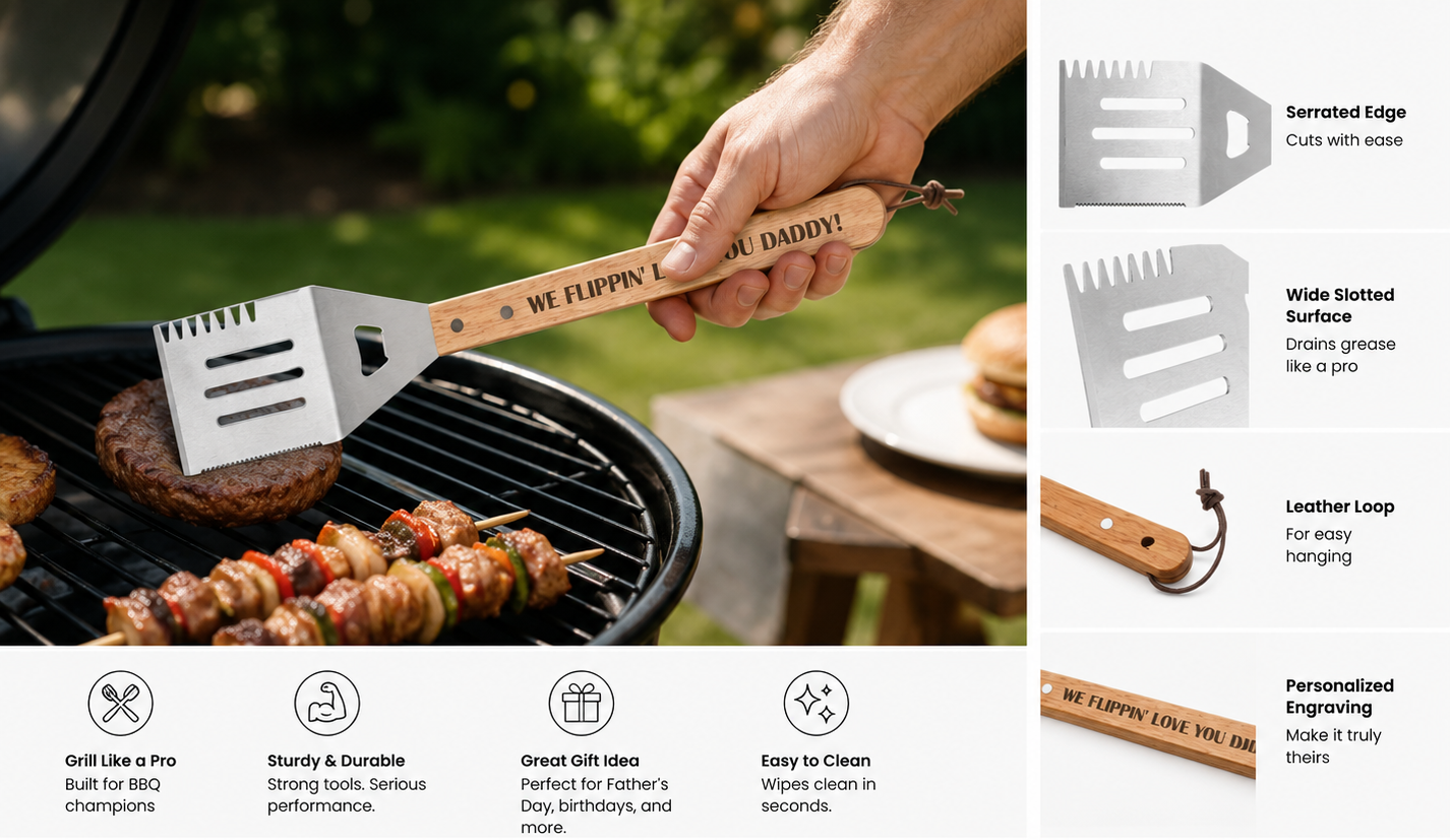 Personalized BBQ Grill Flipper for Dad