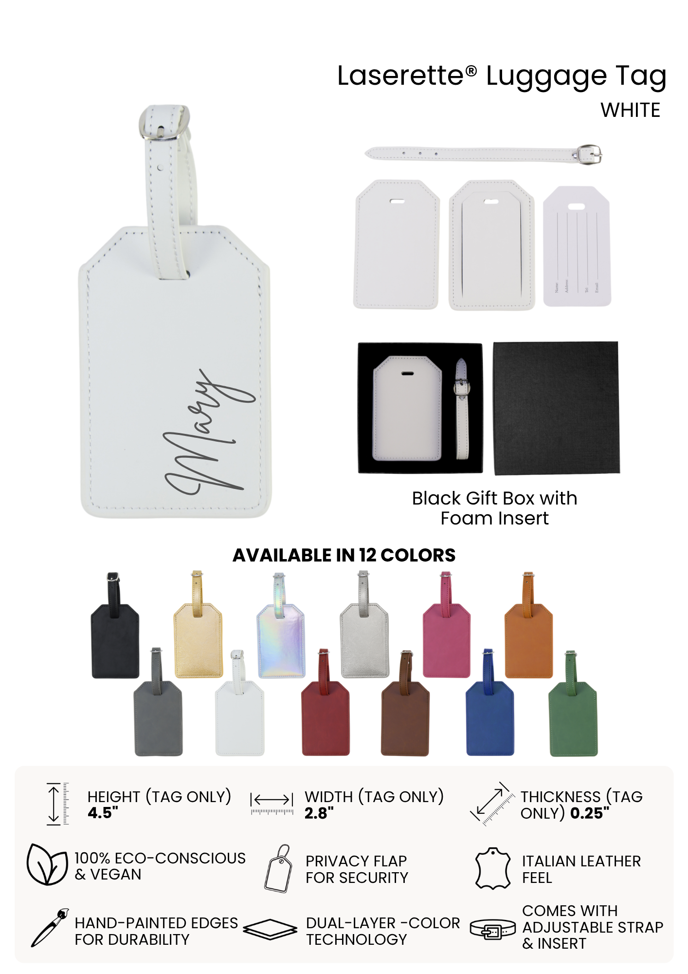 Personalized Leatherette Luggage Tags