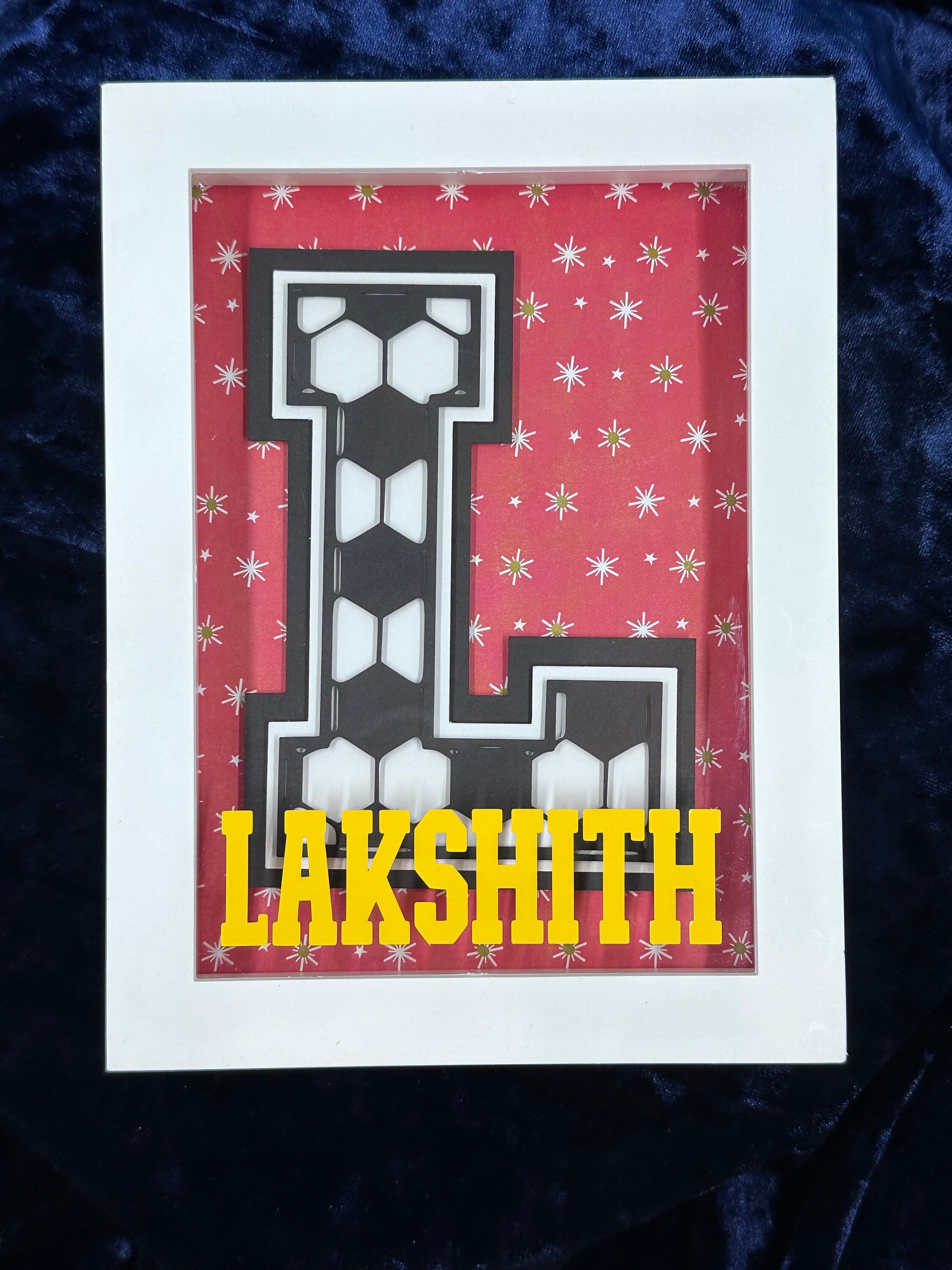 Soccer Ball Alphabet Layered Shadow Box,Layered Shadow Box,Shadow Box,Shadow Box for Kids Room,Wall Display