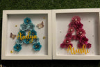 Personalised Initial Shadow Box, Custom Shadow Box, Paper flower Shadow Box, ShadowBox, Return Gifts, Initial Shadow Box, Birthday Gifts