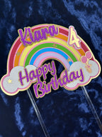 Custom Cake Topper, Birthday Cake Topper, Rainbow Cake Topper, Cake Topper, Personalized Cake Topper, Birthday, Birthday Party Supplies