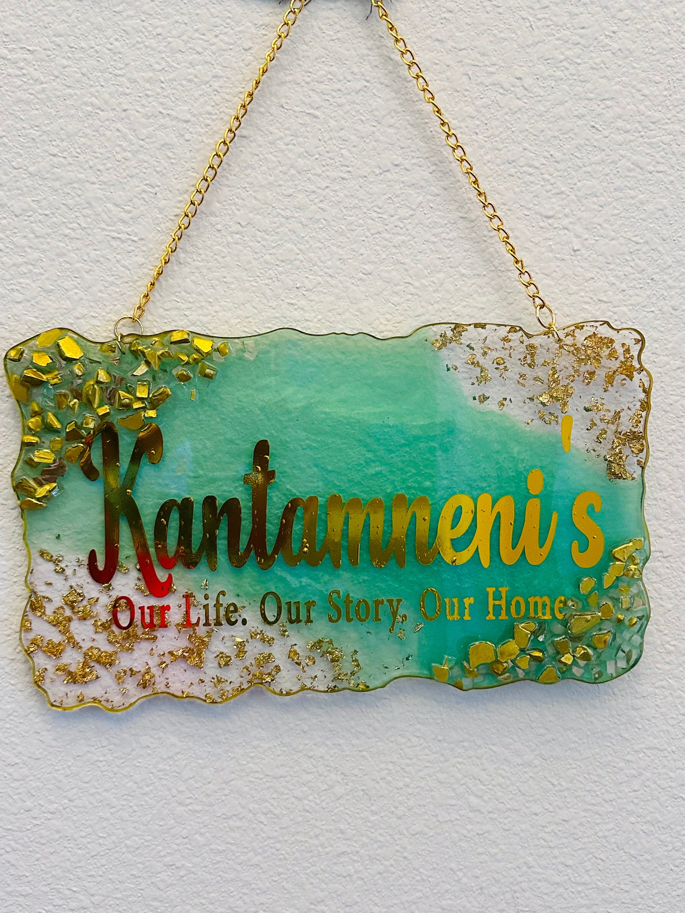 Resin Name Sign, Resin Door Sign, Resin Door Hanger, Resin Name Board, Resin Family Name Sign, Resin, Housewarming Gifts, Custom Door Sign