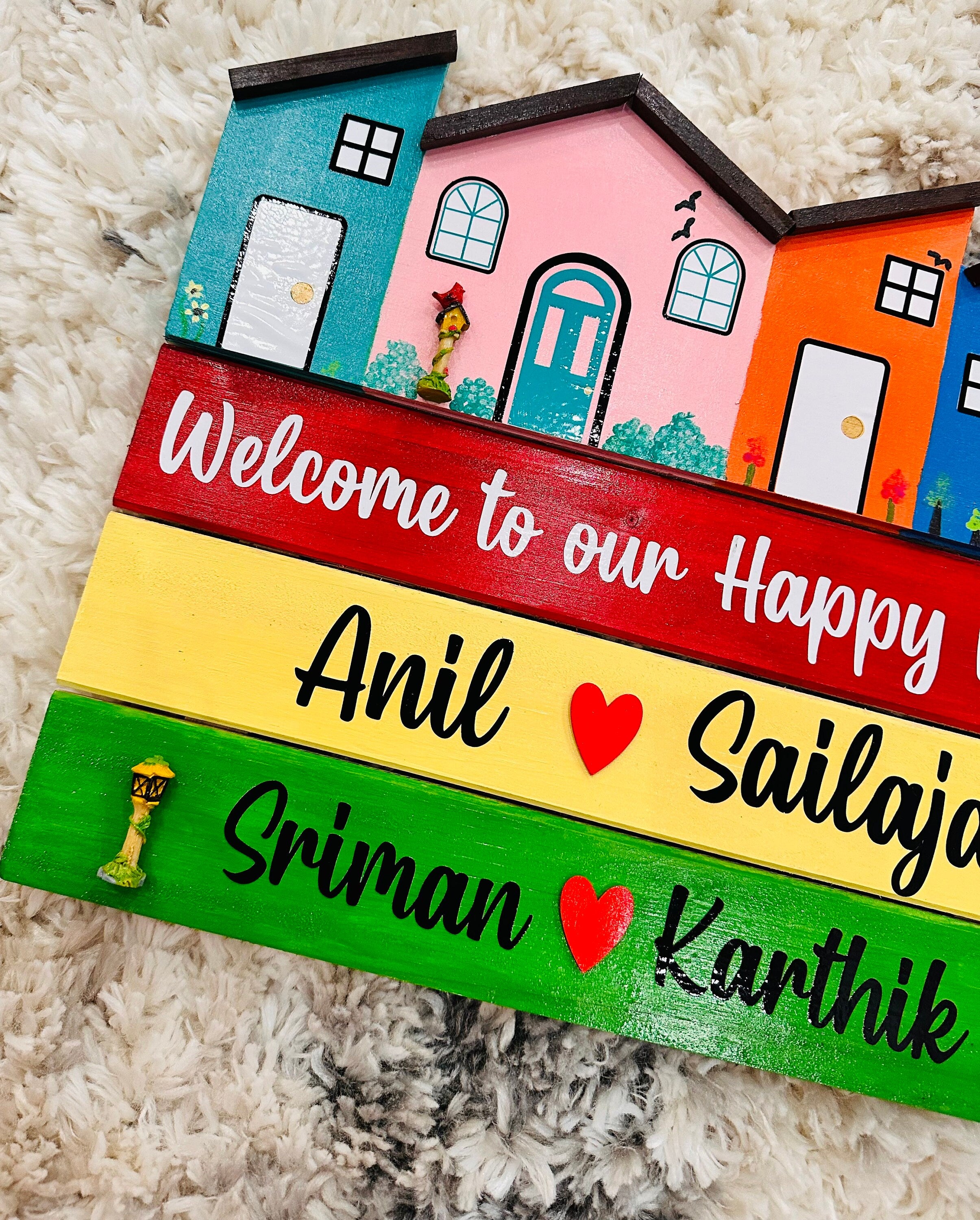 Welcome Family Sign,Name Boards,Family Name Boards,Entryway Sign,Indian Family Name Boards