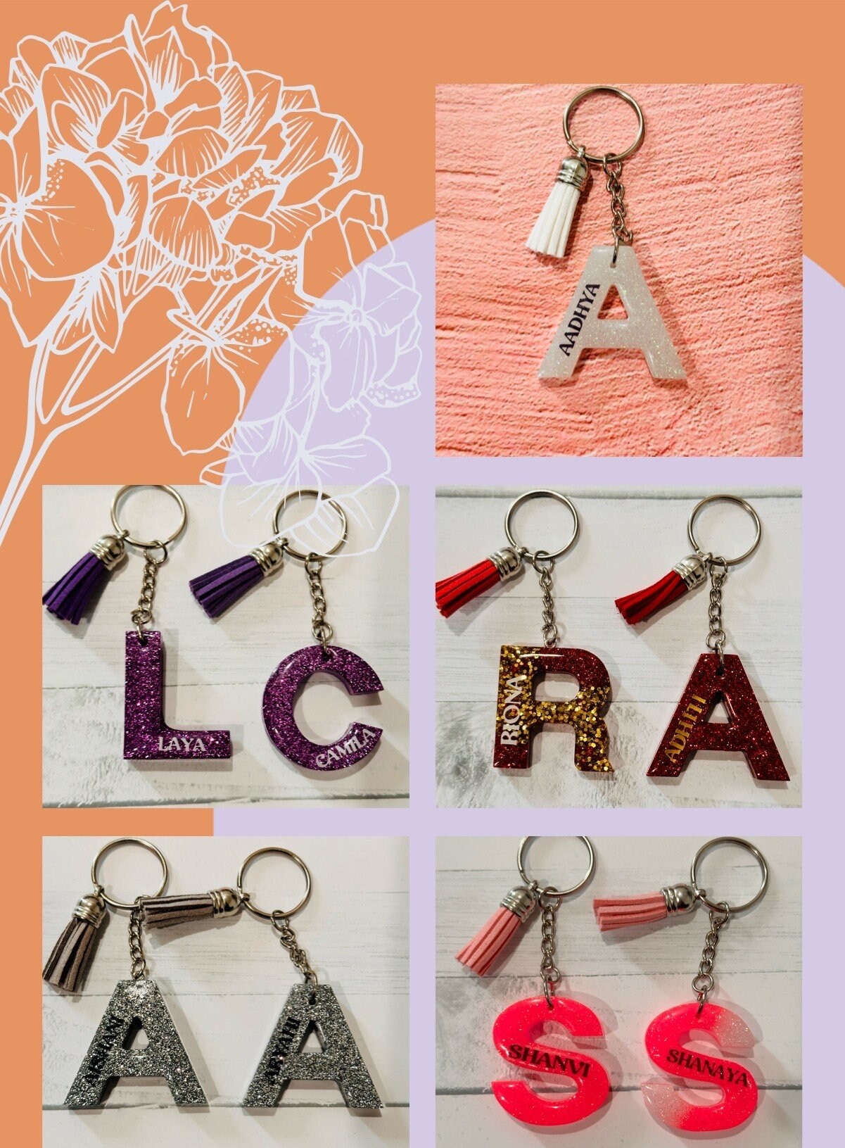 Letter Keychain, Resin Keyring, Resin Backpack keychain, Resin Return Gifts, Monogram Resin Keychain, Resin Birthday Gifts, Birthday Gifts