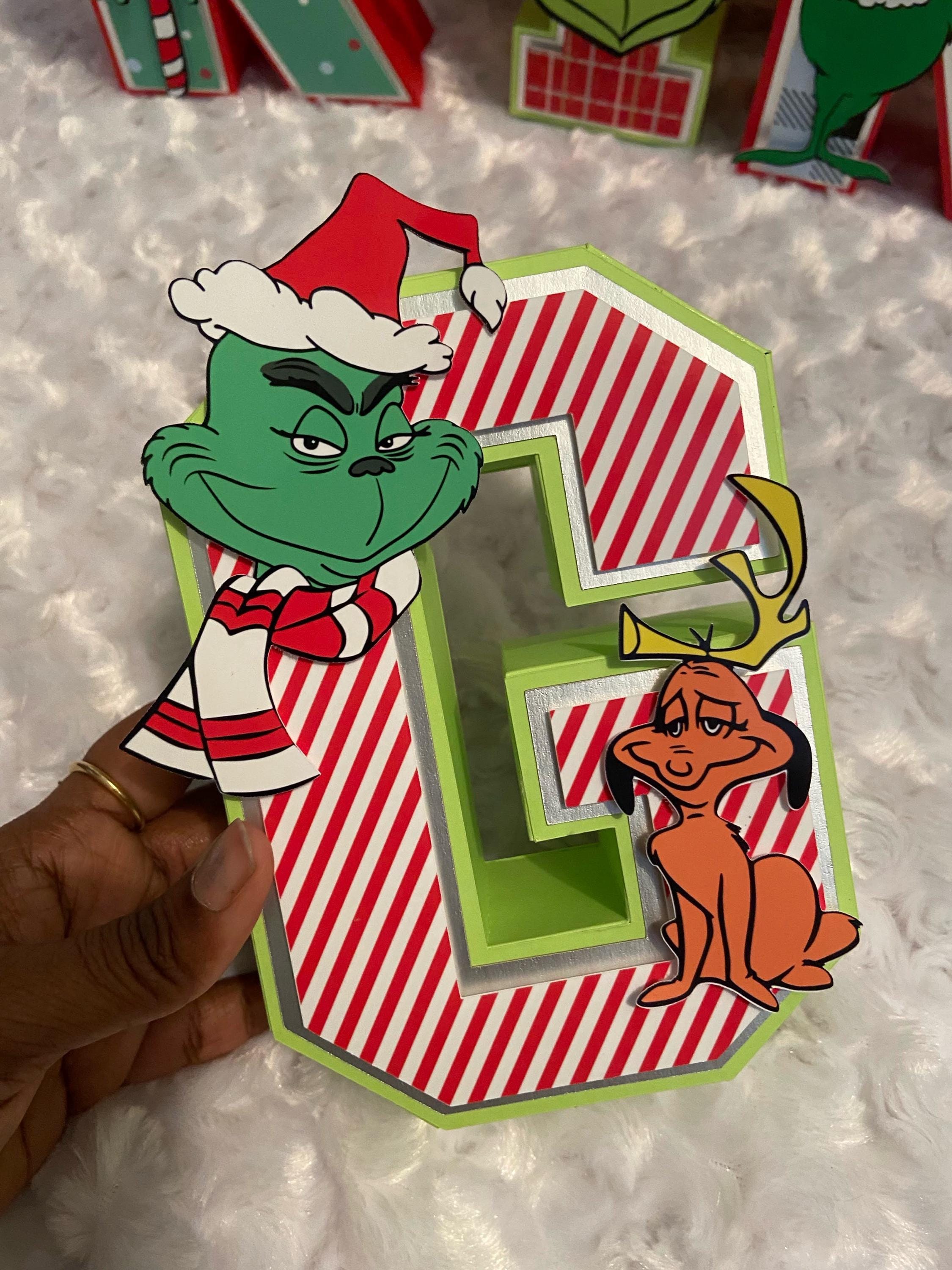 Grinch Christmas Themed 3D Paper Letters, 3d letters, Grinch 3d letters, Grinch , Christmas table decor, Christmas Grinch, Cardstock letters