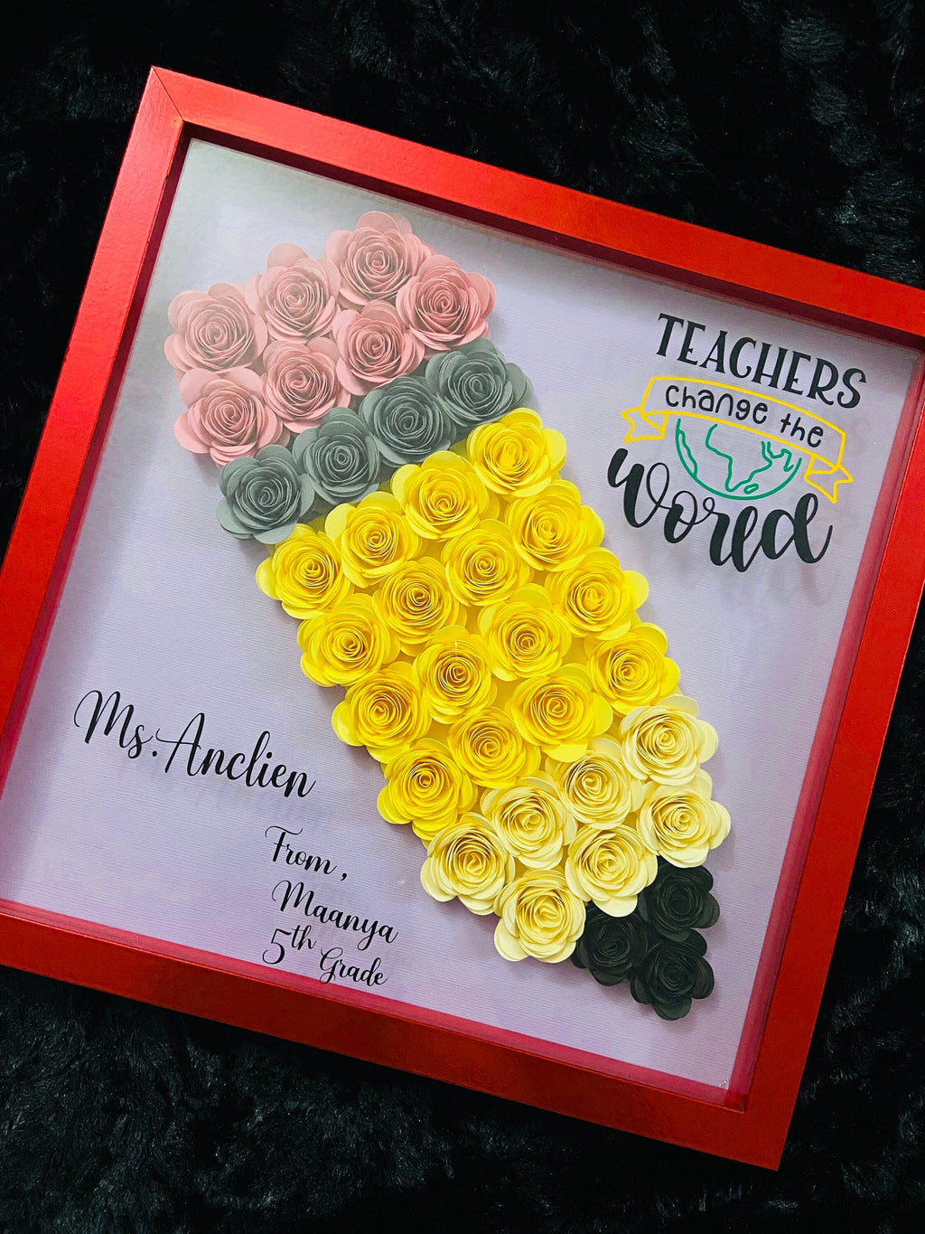 Teacher Shadow Box, Teacher Gifts, Teacher Appreciation Gifts, Pencil Shadow Box, Shadow Box, Teacher End of the year Gifts, Teacher, Gifts