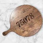 Personalized Acacia Wood Cutting Board, Custom Zip Code, Name, Business Logo, Laser Engraved Charcuterie Board, Realtor Gift, Housewarming