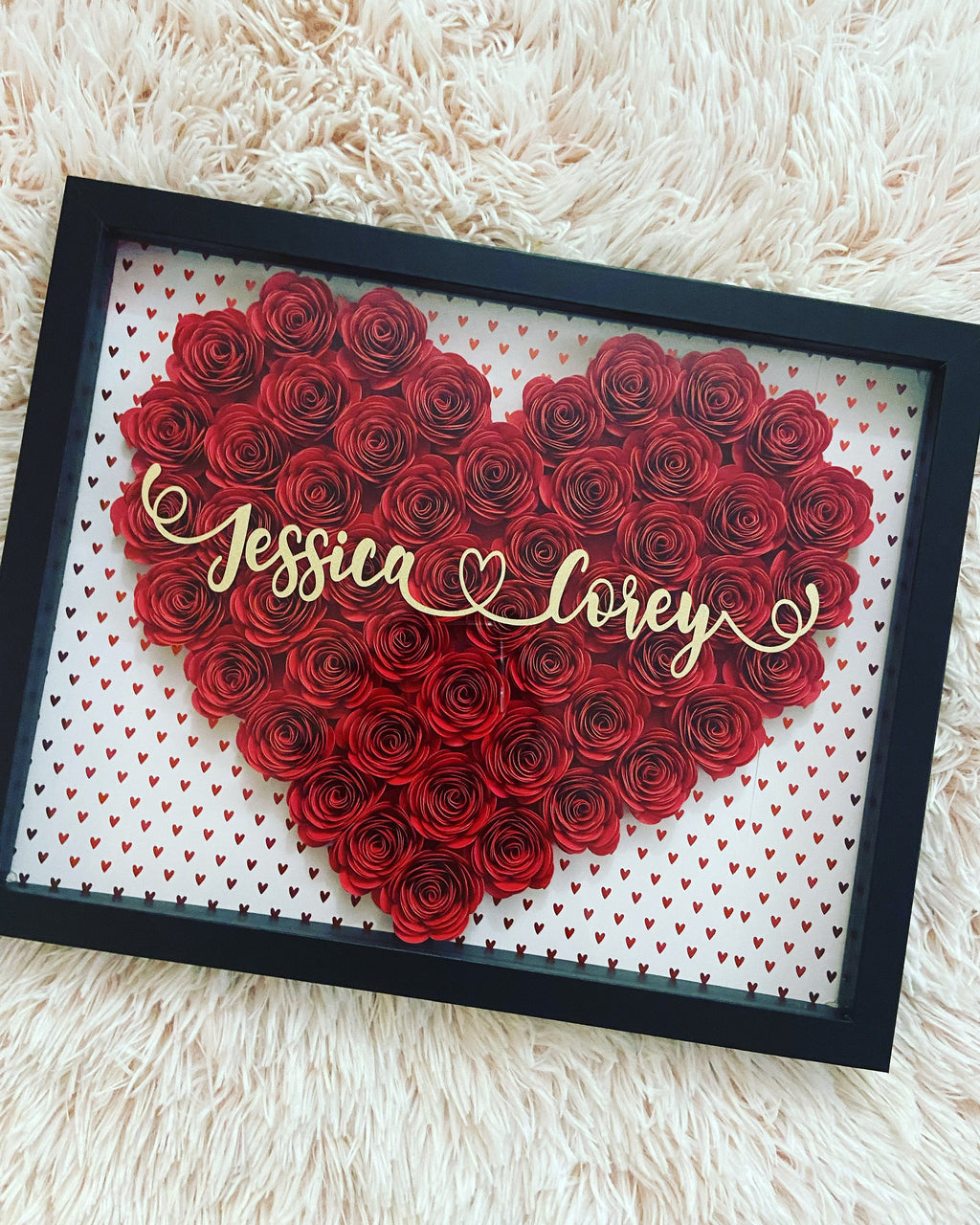 Heart Shaped Shadow Box, Valentines day Gift for Her/Him, Flower Shadow Box, Personalized shadow box, Anniversary Gifts, Valentines day gift