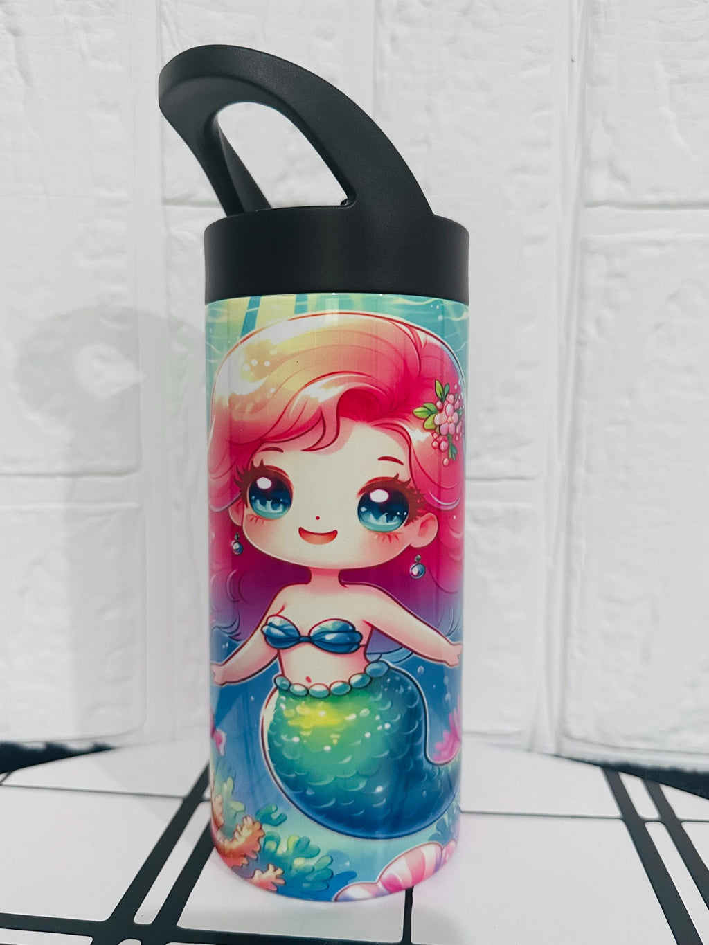 Mermaid Water Tumbler, Custom Water Tumbler, 16oz 20oz Custom Tumbler, Water Tumbler for Kids, School Water Bottle, Kids Return Gifts