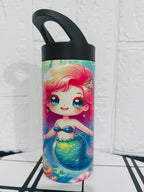 Mermaid Water Tumbler, Custom Water Tumbler, 16oz 20oz Custom Tumbler, Water Tumbler for Kids, School Water Bottle, Kids Return Gifts