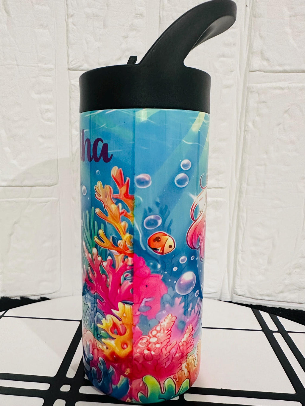 Mermaid Water Tumbler, Custom Water Tumbler, 16oz 20oz Custom Tumbler, Water Tumbler for Kids, School Water Bottle, Kids Return Gifts