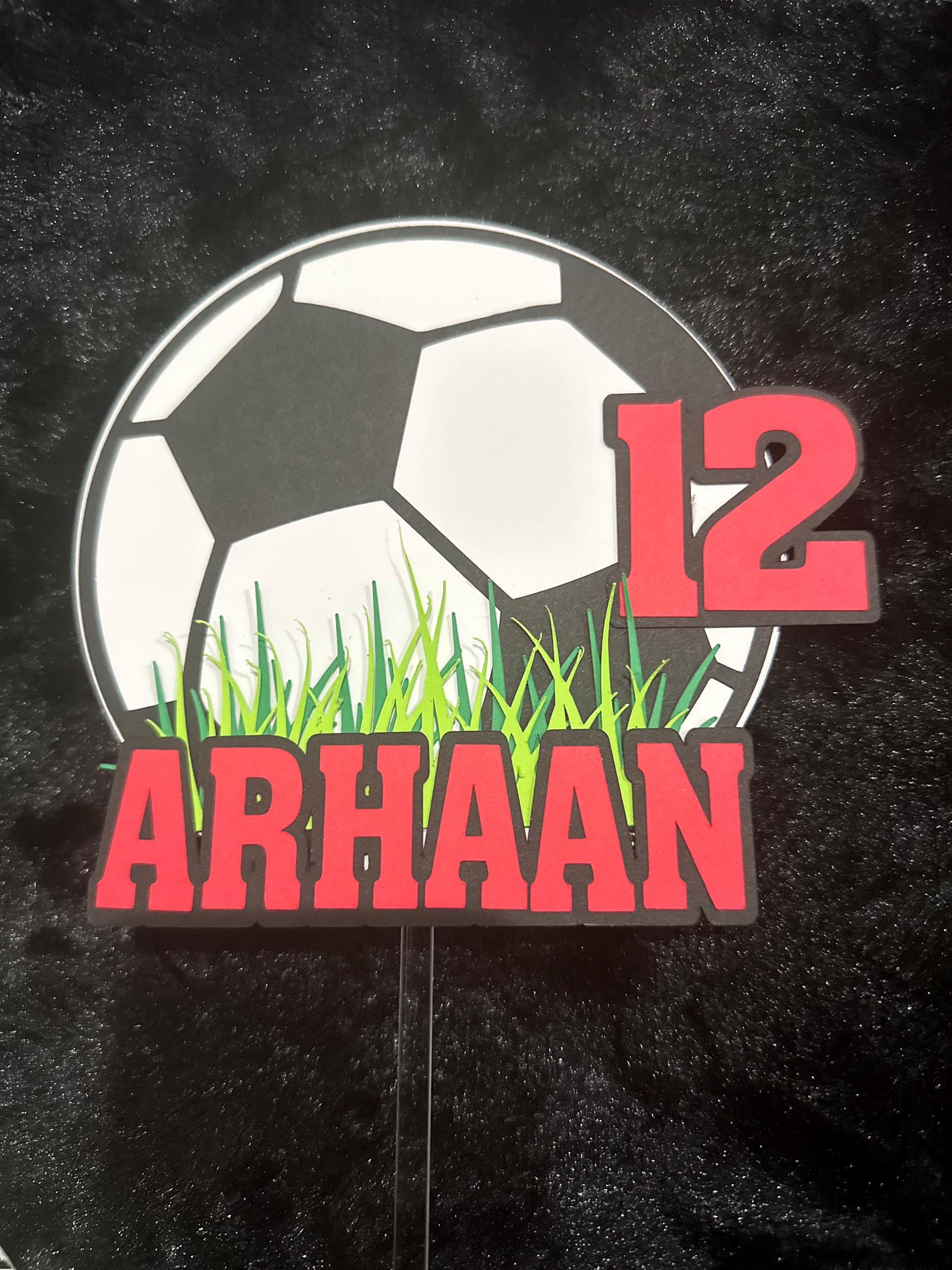 Custom soccerCake Topper, Birthday Cake Topper, soccer Cake Topper, Cake Topper, Personalized Cake Topper, Birthday, Birthday Party Supplies