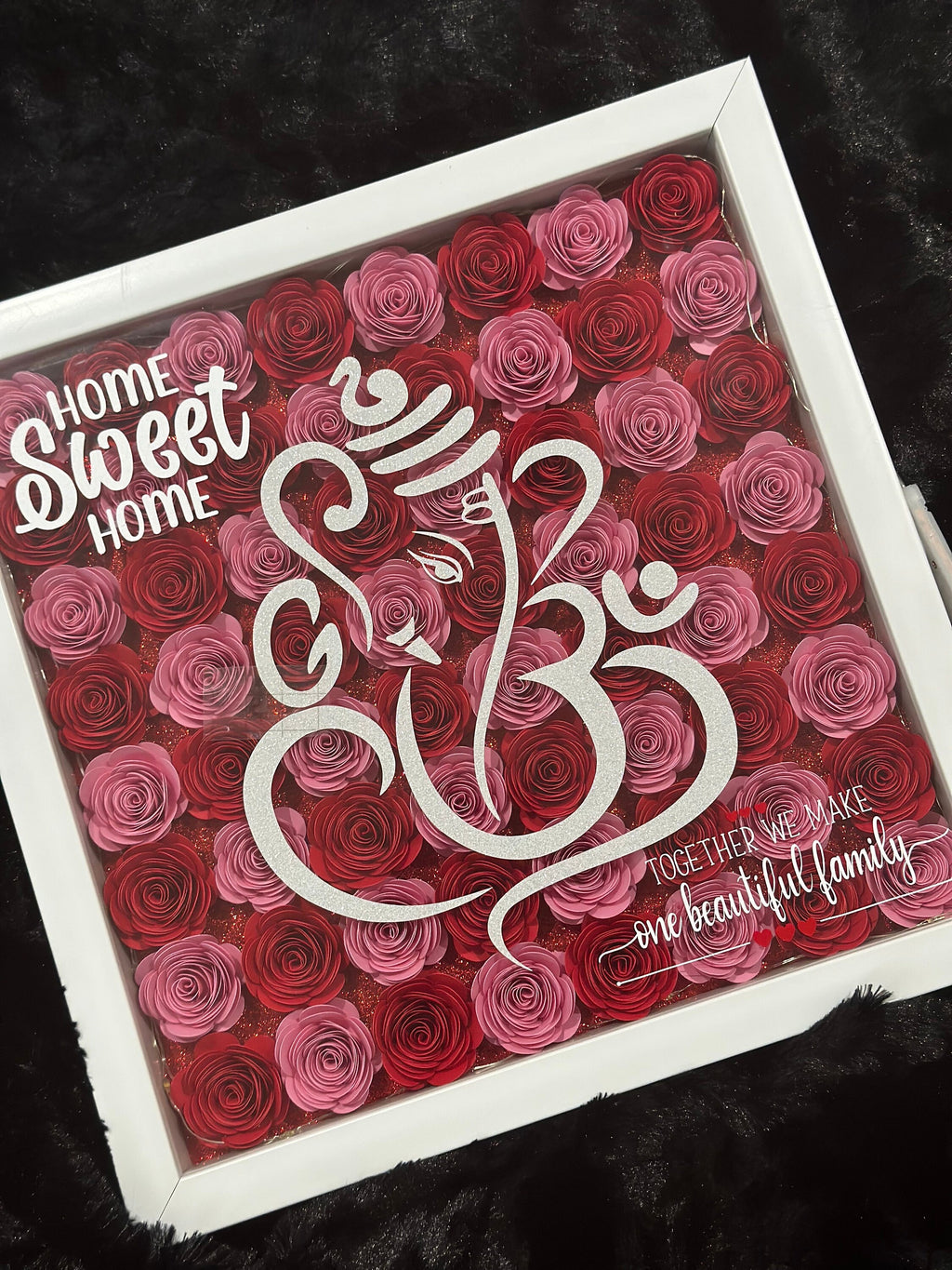 Shadow Box - Ganesh Custom Shadow Box, Housewarming Shadow Box, Custom Shadow Box, Housewarming Gifts, Paperflower Shadow Box, Custom Gifts