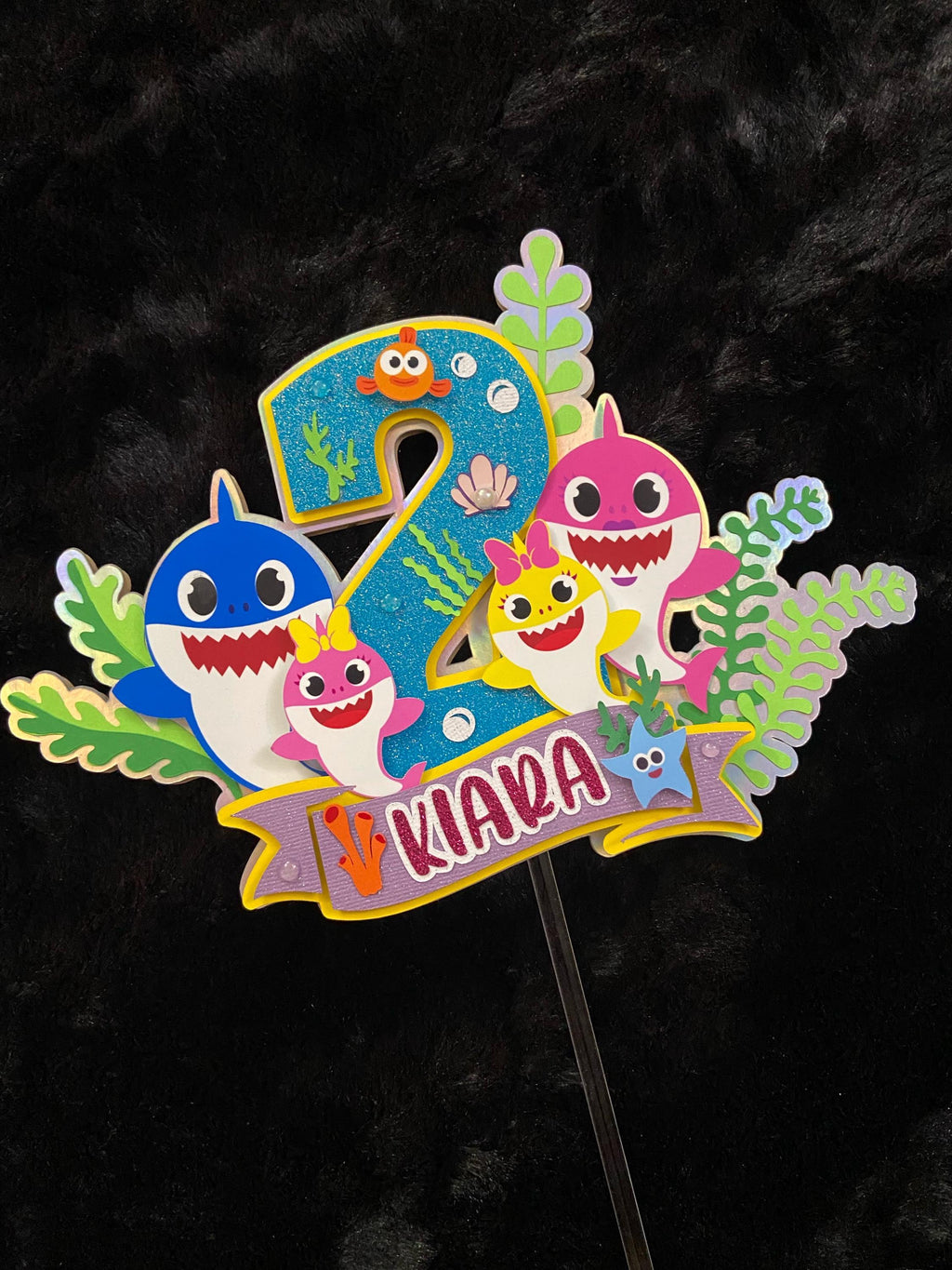 Custom Cake Topper, Birthday Cake Topper, Baby Shark Cake Topper, Cake Topper, Personalized Cake Topper, Birthday, Birthday Party Supplies