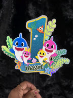 Custom Cake Topper, Birthday Cake Topper, Baby Shark Cake Topper, Cake Topper, Personalized Cake Topper, Birthday, Birthday Party Supplies