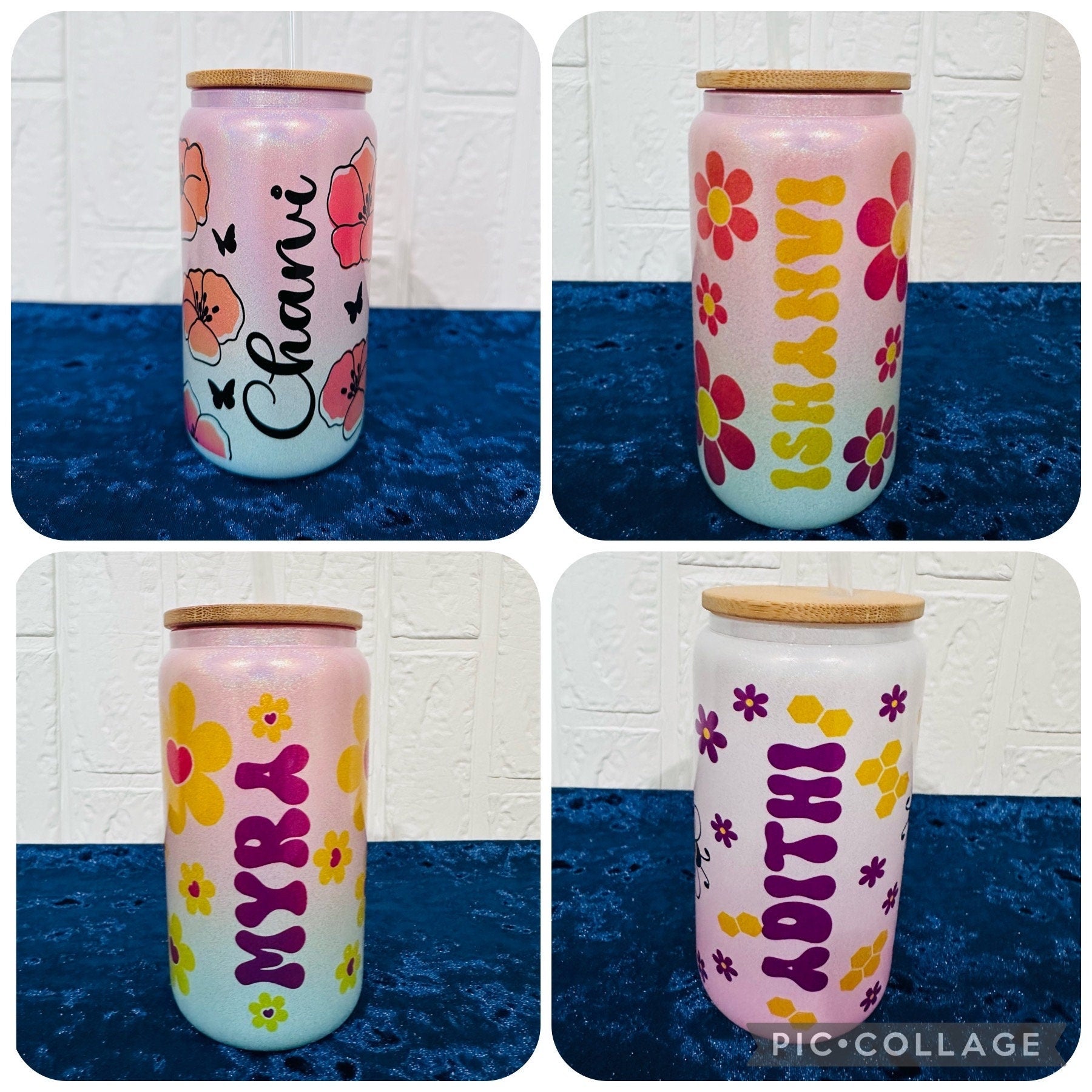 16oz Libby Glass can, Gradient Ombre Pink Glass can, Gifts for Girls, Shimmer Glass Tumbler, 16oz Glass Tumbler, Glass Tumbler, Glass Can