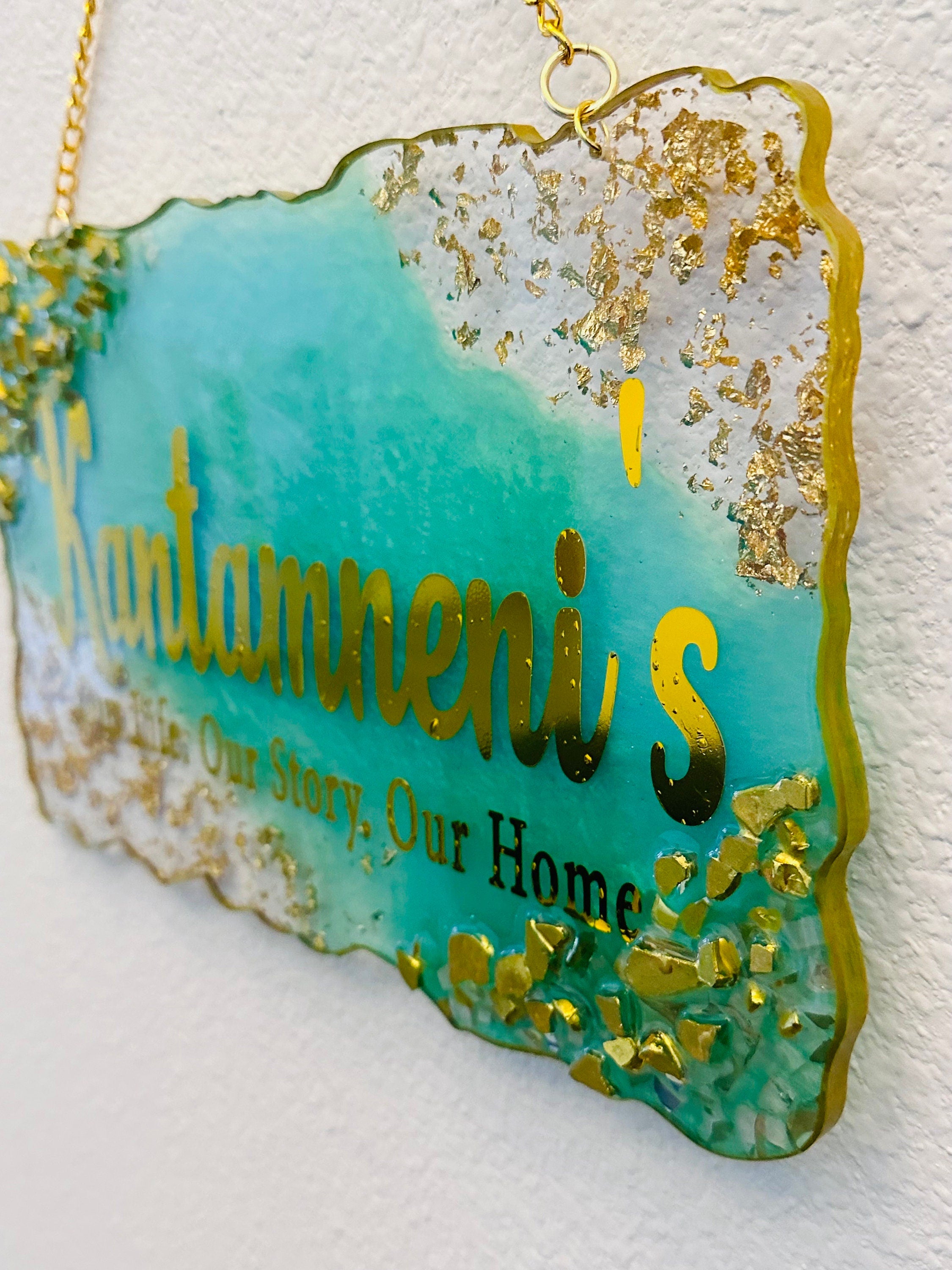Resin Name Sign, Resin Door Sign, Resin Door Hanger, Resin Name Board, Resin Family Name Sign, Resin, Housewarming Gifts, Custom Door Sign