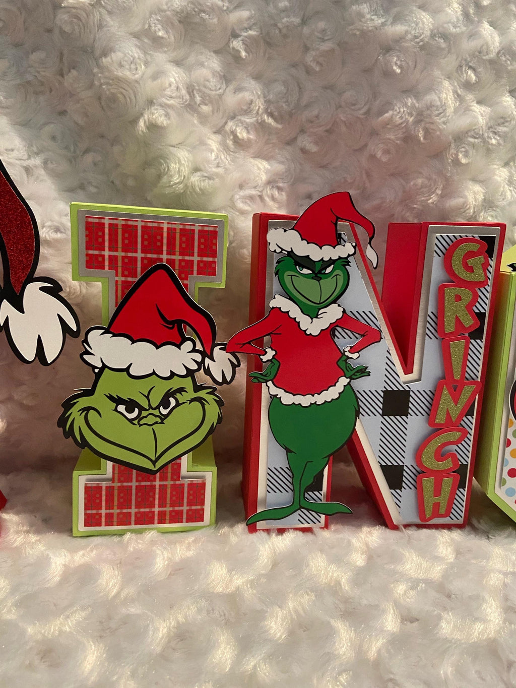 Grinch Christmas Themed 3D Paper Letters, 3d letters, Grinch 3d letters, Grinch , Christmas table decor, Christmas Grinch, Cardstock letters