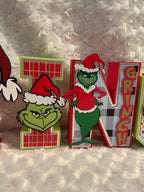 Grinch Christmas Themed 3D Paper Letters, 3d letters, Grinch 3d letters, Grinch , Christmas table decor, Christmas Grinch, Cardstock letters