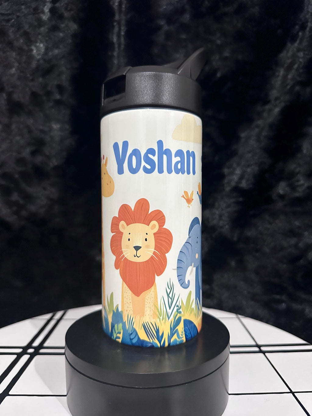 Safari Animals Tumbler, Custom Water Tumbler, 16oz 20oz Custom Tumbler, Water Tumbler for Kids, School Water Bottle, Kids Return Gifts