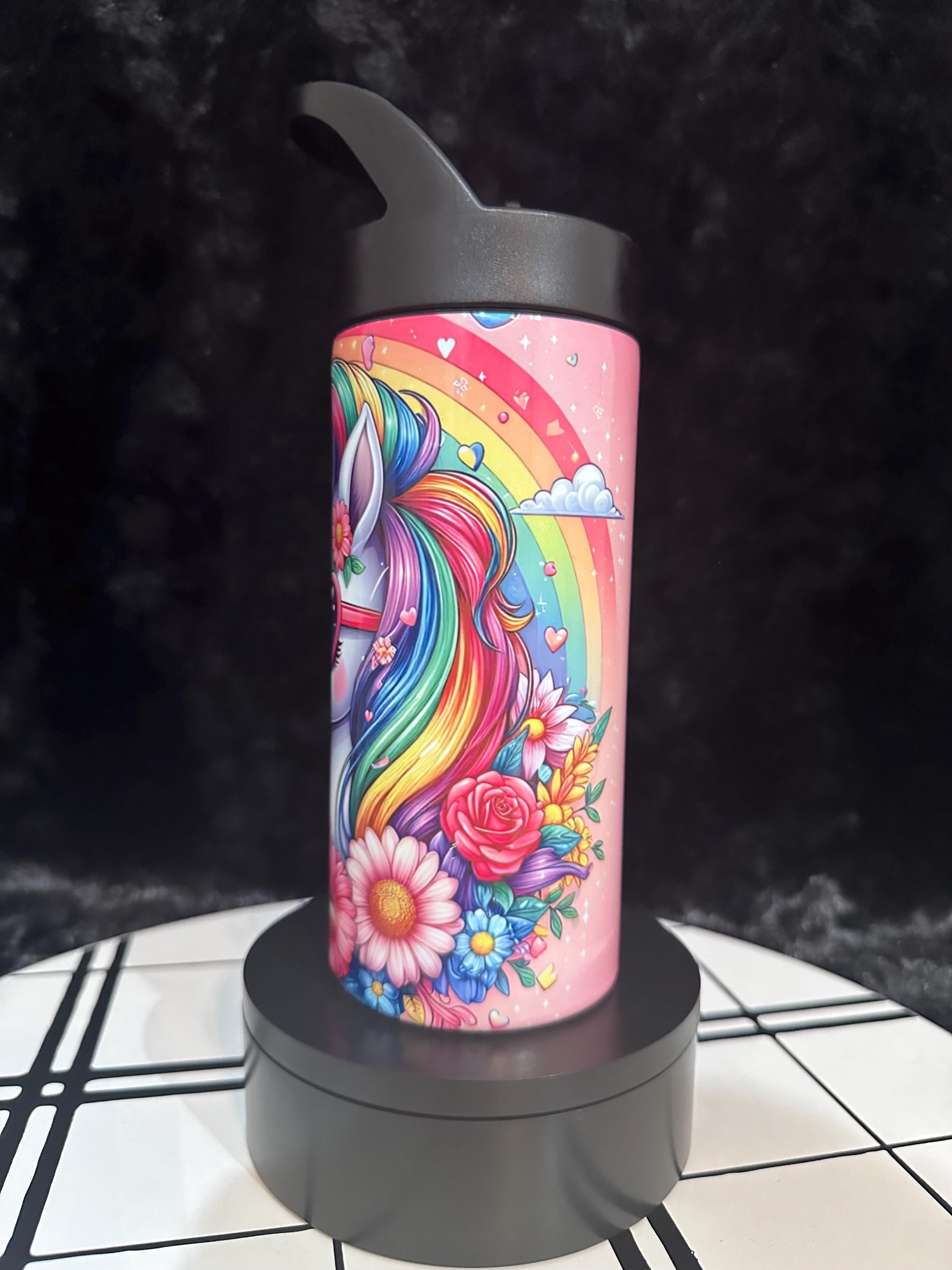 Unicorn Water Tumbler, Custom Water Tumbler, 16oz 20oz Custom Tumbler, Water Tumbler for Kids, School Water Bottle, Kids Return Gifts