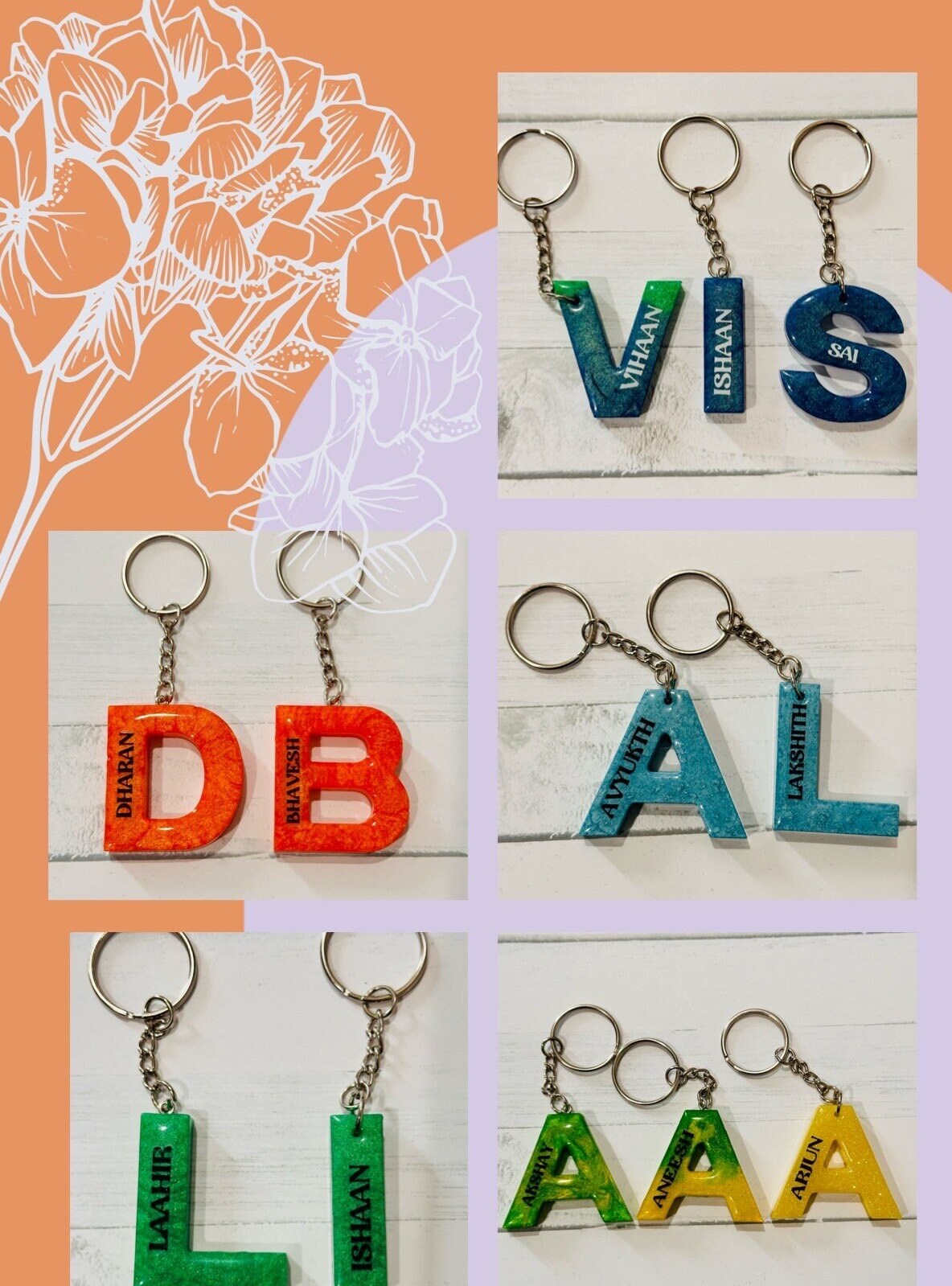 Letter Keychain, Resin Keyring, Resin Backpack keychain, Resin Return Gifts, Monogram Resin Keychain, Resin Birthday Gifts, Birthday Gifts