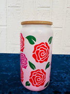 16oz Libby Glass can, Gradient Ombre Pink Glass can, Gifts for Girls, Shimmer Glass Tumbler, 16oz Glass Tumbler, Glass Tumbler, Glass Can