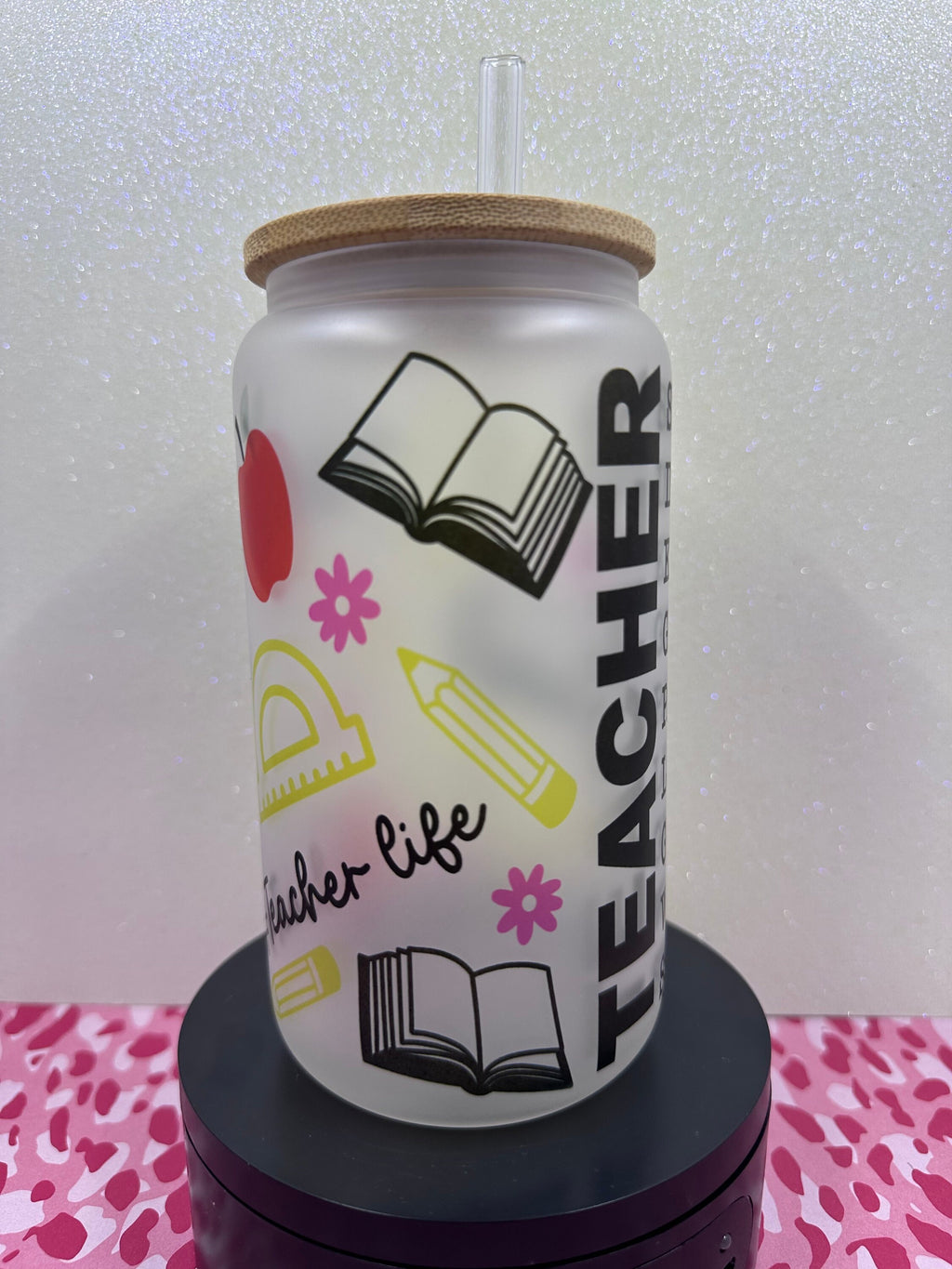 Teacher Glass Can, Teacher Appreciation Glass Can, Teacher Gifts, Teacher Appreciation Gifts,Teacher Year end Gifts, Teacher, Glass Tumbler