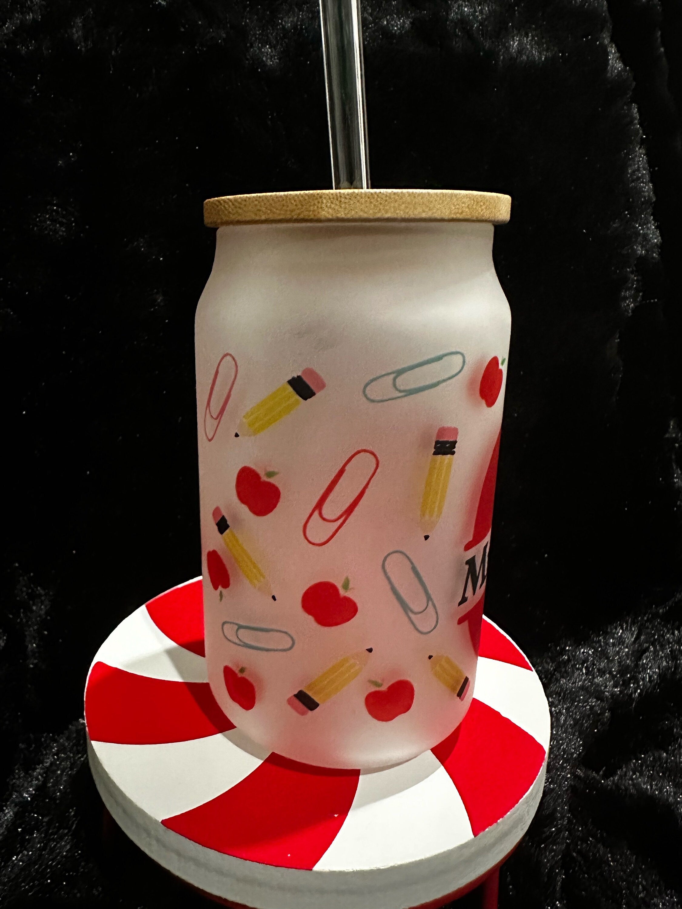 Teacher Glass Can, Teacher Appreciation Glass Can, Teacher Gifts, Teacher Appreciation Gifts,Teacher Year end Gifts, Teacher, Glass Tumbler