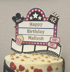 Movie Theme Cake topper, Cake Topper, Theater Theme Cake Topper, Birthday Cake Topper, Birthday Topper