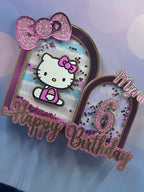 Custom Cake Topper, Birthday Cake Topper, Hello Kitty Cake Topper, Cake Topper, Personalized Cake Topper, Birthday, Birthday Party Supplies