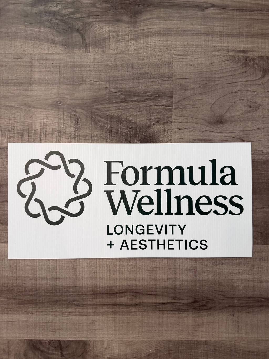 Custom printed business logo sign - Formula Wellness foam board sign made in Celina Texas