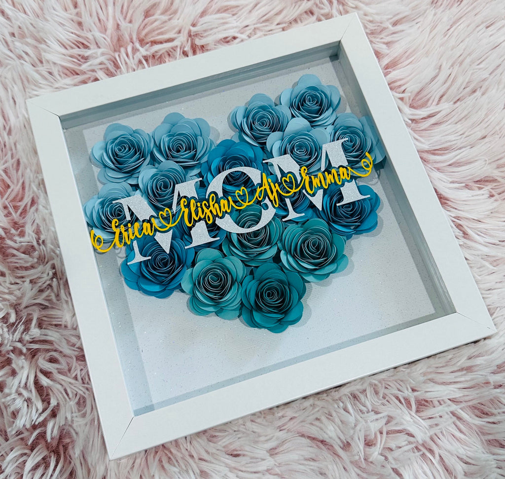Mother’s Day Shadow Box, MOM shadow Box, Mothers day Gifts, Gifts for Her, Paper flower Shadow Box, Customized Gifts, Personalized Gifts