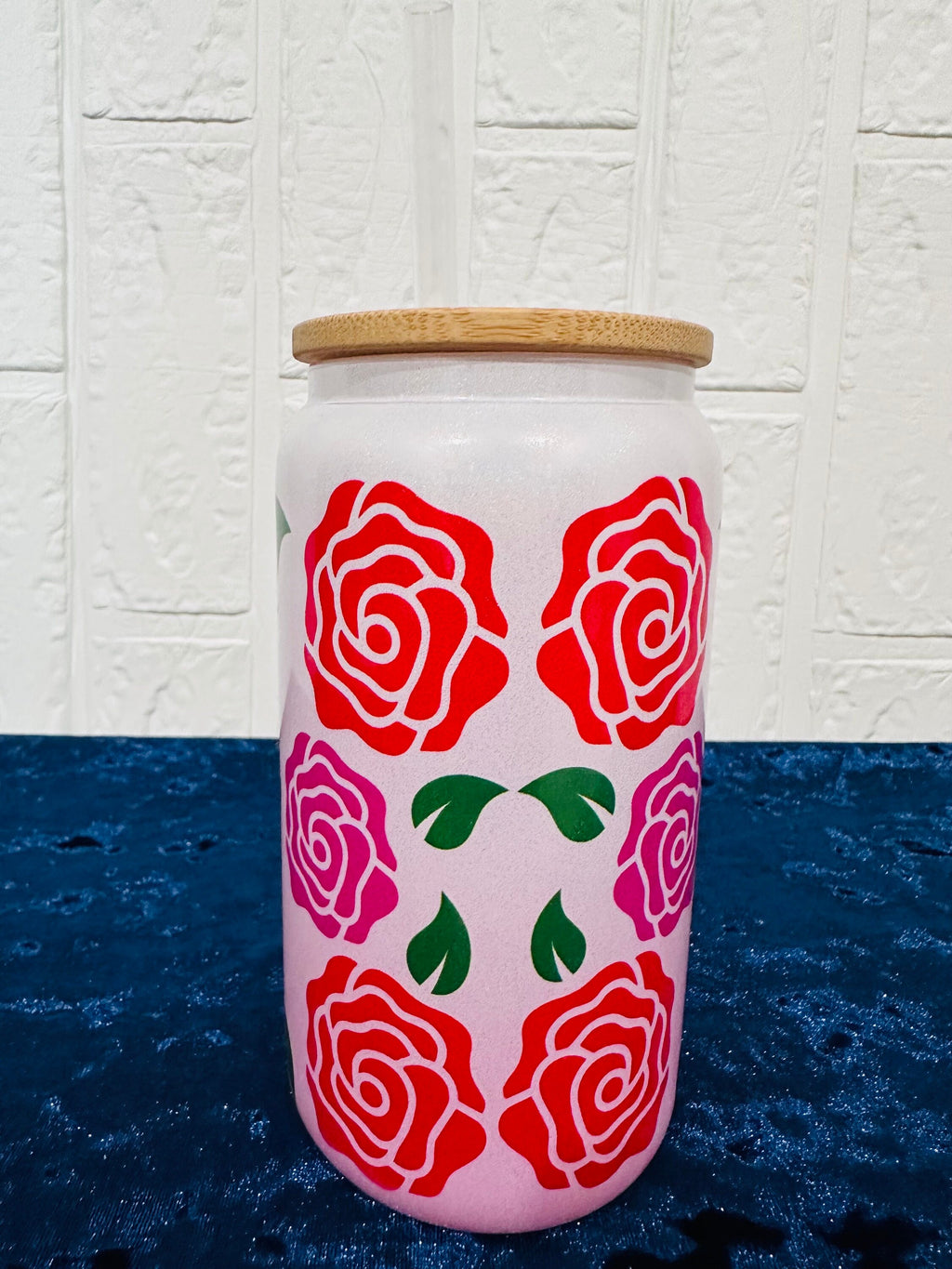 16oz Libby Glass can, Gradient Ombre Pink Glass can, Gifts for Girls, Shimmer Glass Tumbler, 16oz Glass Tumbler, Glass Tumbler, Glass Can