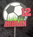 Custom soccerCake Topper, Birthday Cake Topper, soccer Cake Topper, Cake Topper, Personalized Cake Topper, Birthday, Birthday Party Supplies