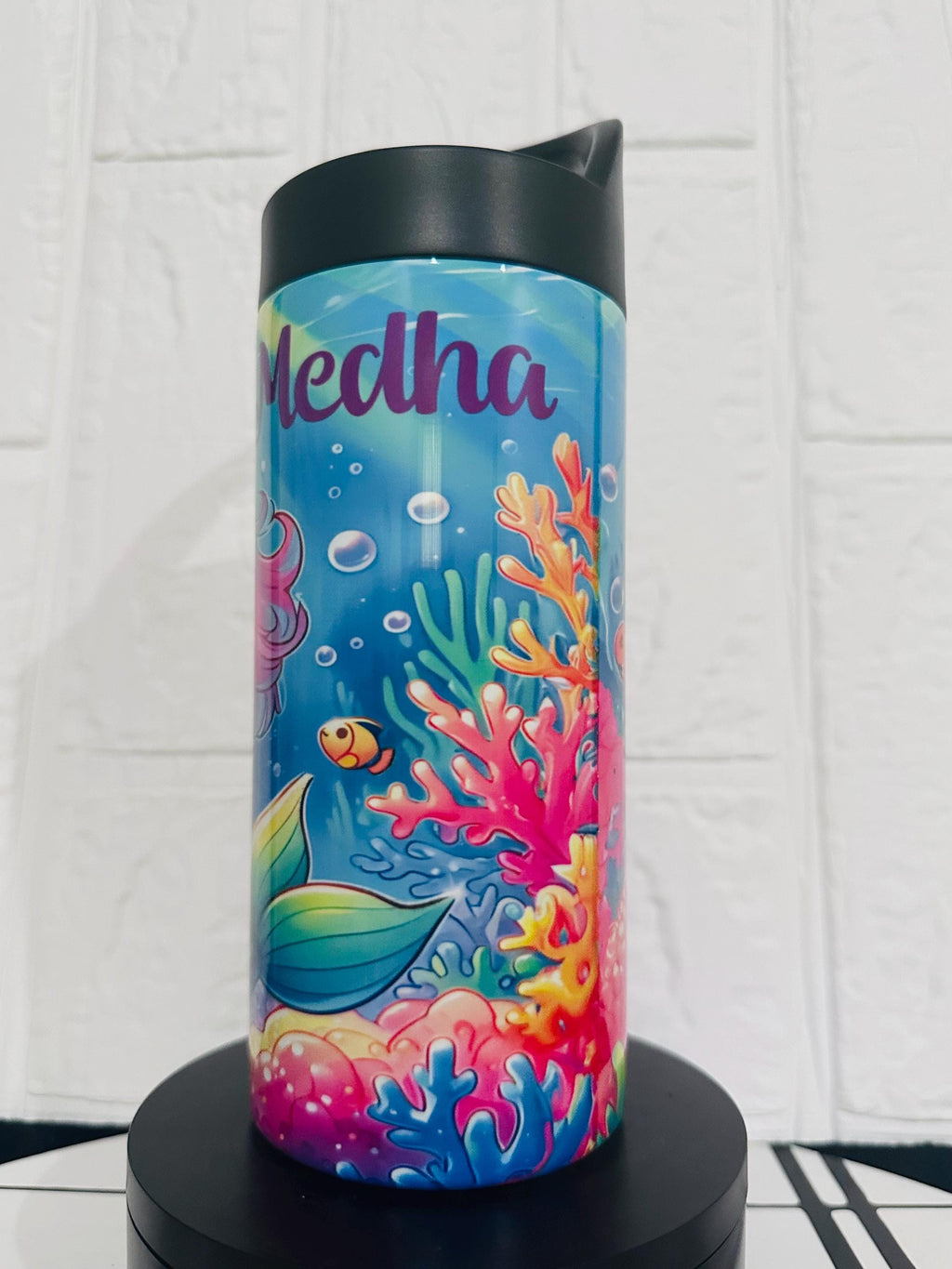Mermaid Water Tumbler, Custom Water Tumbler, 16oz 20oz Custom Tumbler, Water Tumbler for Kids, School Water Bottle, Kids Return Gifts