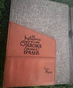 Laserable Leatherette Portfolio with Notepad, Personalized Teacher Portfolio, Custom Leather Notepad Holder, Teacher Appreciation Gifts